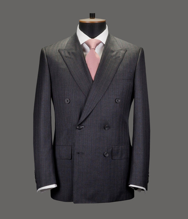 LUT040<br>Striped Double Breasted Grey Suit<br>0452/1