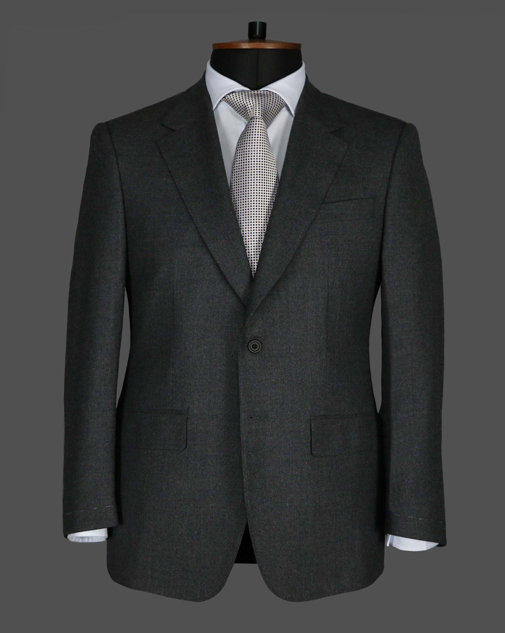 TLA020 - Plain Mid Grey Flannel Suit