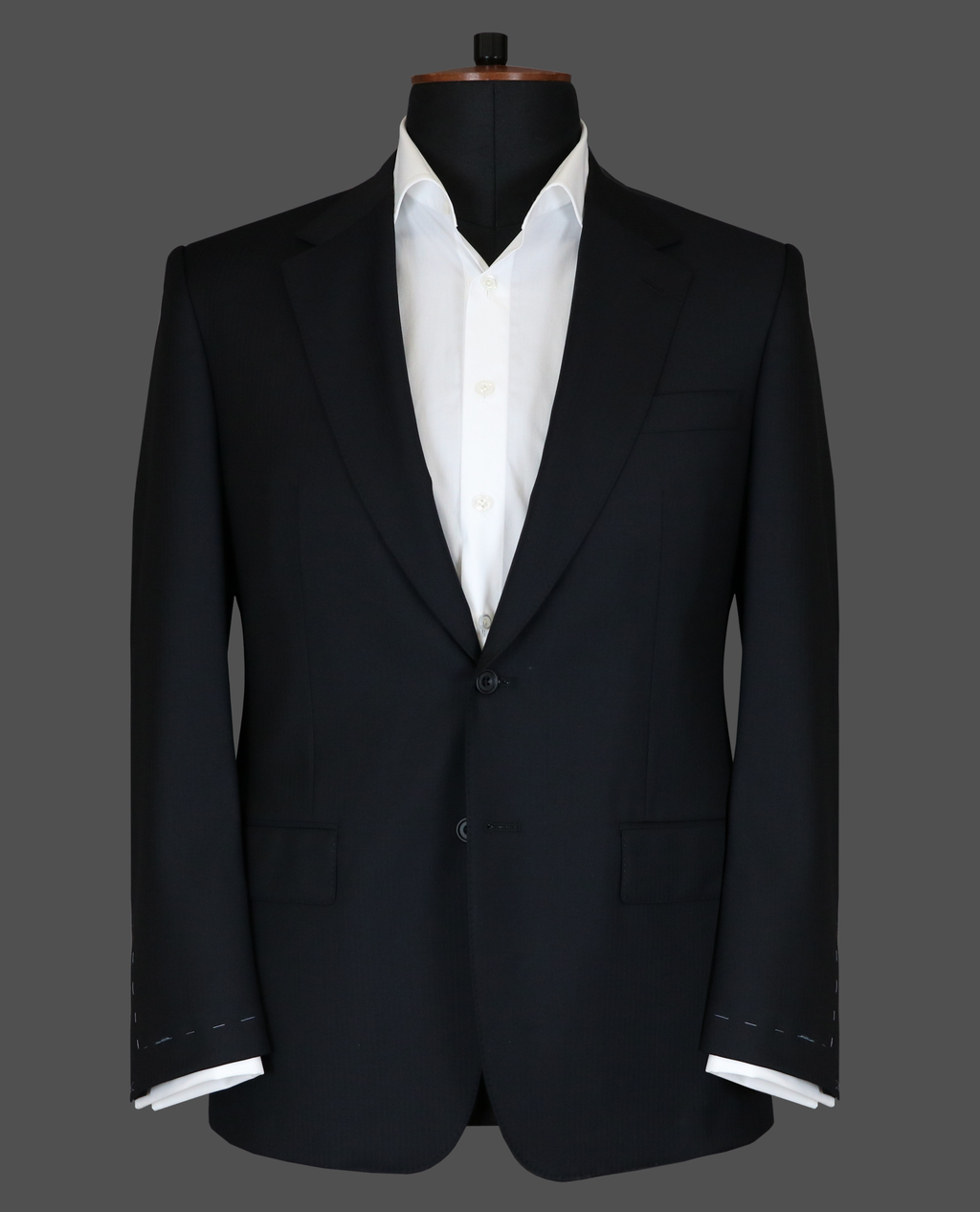 TLA068 - Black Fine Herringbone Suit